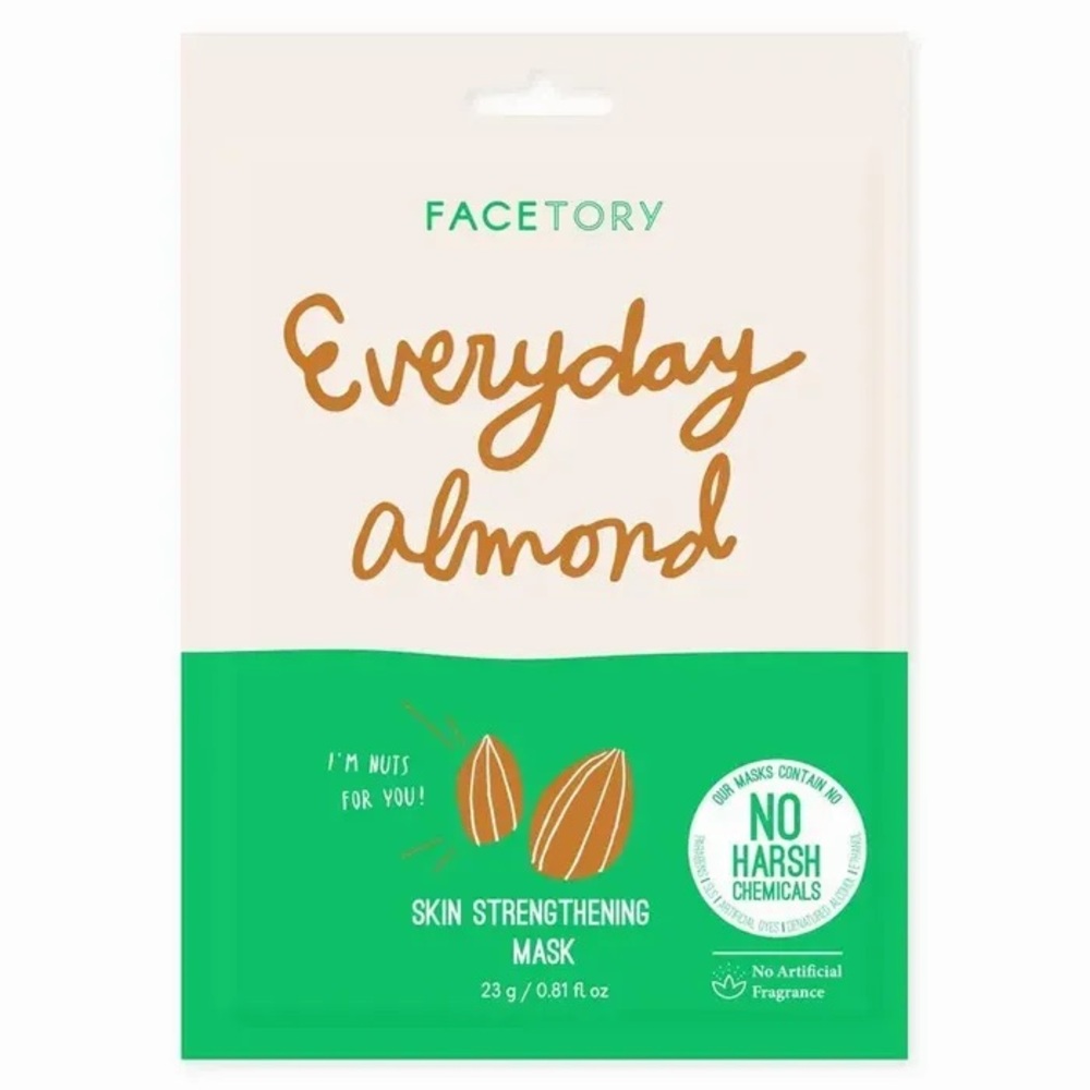 FACETORY Everyday Almond Skin Strengthening Mask - Green & Cream Packaging